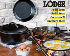 Batterie de cuisine en fonte naturelle - lodge