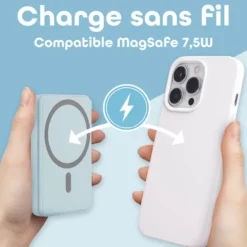 Batterie externe magnétique 5000mah bleu