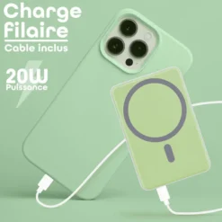 Batterie externe magnétique 5000mah vert