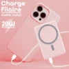 Batterie externe magnétique 5000mah rose