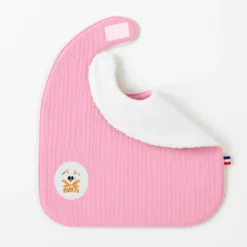 Bavoir en coton bio rose