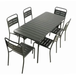 Bergame ensemble table de jardin 160 cm et 6 chaises