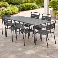 Bergame ensemble table de jardin 160 cm et 6 chaises