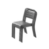Bergame lot de 4 chaises en acier gris foncé