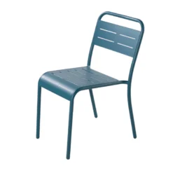 Bergame lot de 4 chaises en acier bleu