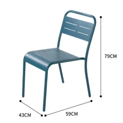 Bergame lot de 4 chaises en acier bleu