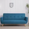 Berlin canapé scandinave convertible 3 places en tissu bleu canard