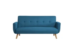Berlin canapé scandinave convertible 3 places en tissu bleu canard