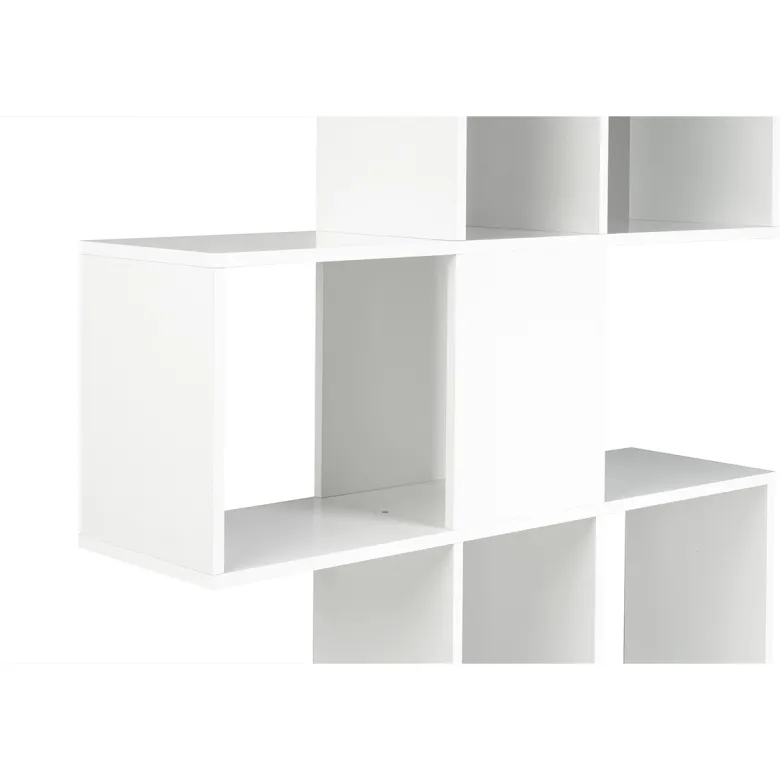 Bibliothèque ouverte séparateur blanc laqué brillant l139 cm como
