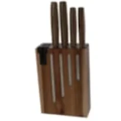 Bloc natural life avec 4 couteaux acacia