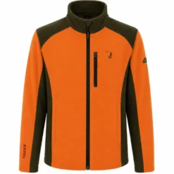 Blouson polaire brodé polyester kaki orange taille m à 4xl