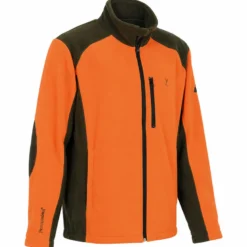 Blouson polaire brodé polyester kaki orange taille m à 4xl