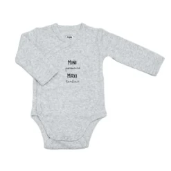 Body bébé ouverture croisée gris 3 mois