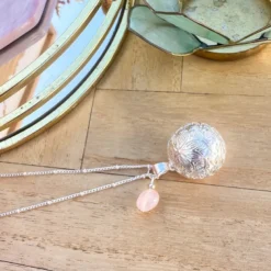 Bola de grossesse gravé argent quartz