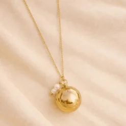 Bola de grossesse or avec deux perles