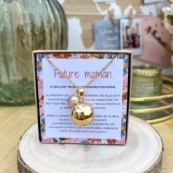 Bola de grossesse or perle et quartz