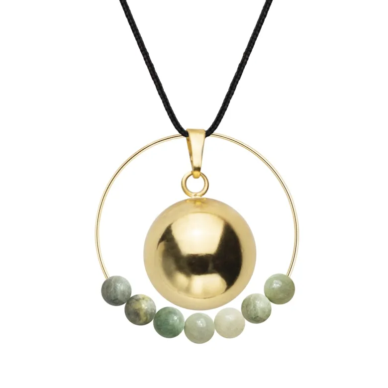 Bola jade & cordon noir