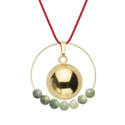 Bola jade & cordon rouge
