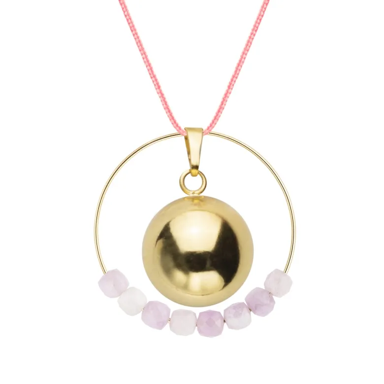 Bola kunzite & cordon rose
