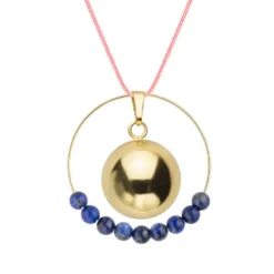 Bola lapis lazuli & cordon rose