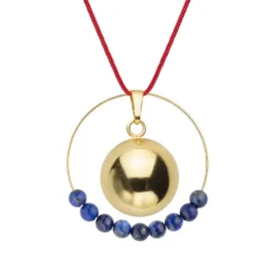 Bola lapis lazuli & cordon rouge