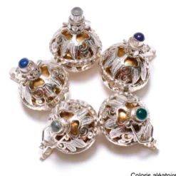 Bola plumes en argent