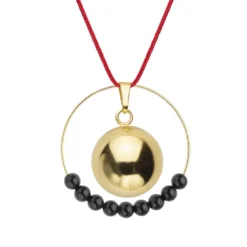 Bola tourmaline noire & cordon rouge