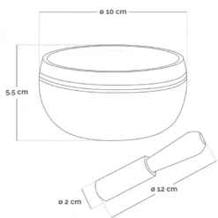 Bol chantant tibétain avec maillet