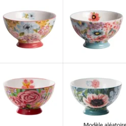 Bol en grès Velia motif fleuri