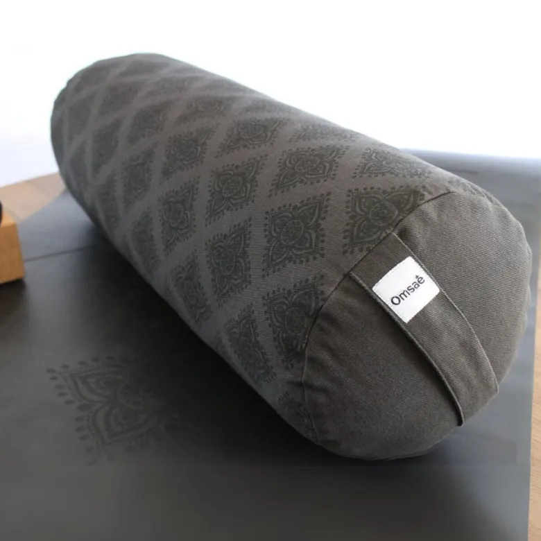 Bolster de yoga noir en kapok