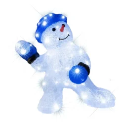 Bonhomme de neige lumineux boule de neige acrylique