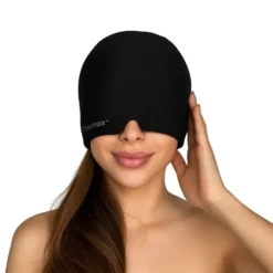 Bonnet anti-migraine chaud et froid icethermax - soulagement naturel Noir