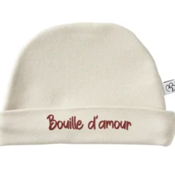 Bonnet de naissance bouille d'amour sable (naissance)