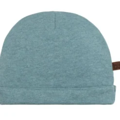 Bonnet de naissance en coton bio melange stonegreen (0-3 mois)