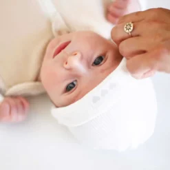 Bonnet tubulaire de naissance blanc 0 mo