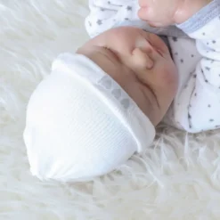 Bonnet tubulaire de naissance blanc 0 mo