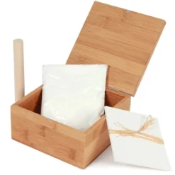 Boîte bambou pour empreintes de bébé