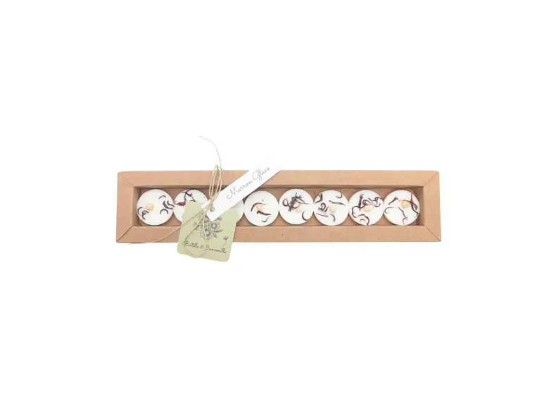 Boîte de 8 fondants parfumés marron glacé 27