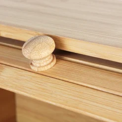 Boîte à pain bambou avec planche à découper et porte coulissante