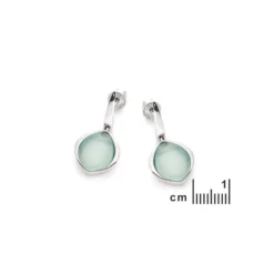 Boucle d'oreille agate aqua, argent