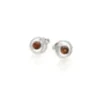 Boucle d'oreille argent ambre cognac