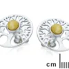 Boucle d'oreille argent ambre