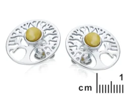 Boucle d'oreille argent ambre