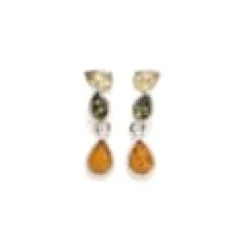 Boucle d'oreille argent ambre baltique
