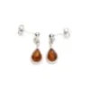 Boucle d'oreille argent ambre