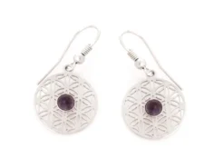 Boucle d'oreille argent amethyste