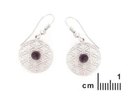 Boucle d'oreille argent amethyste