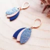 Boucle d'oreille bois chouchous sirène