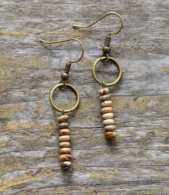 Boucles d'oreille en jaspe naturel