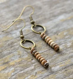 Boucles d'oreille en jaspe naturel